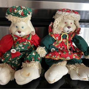 Vintage 1995 House of Lloyd Hip & Hop Christmas Bunny Rabbit Set of Two…